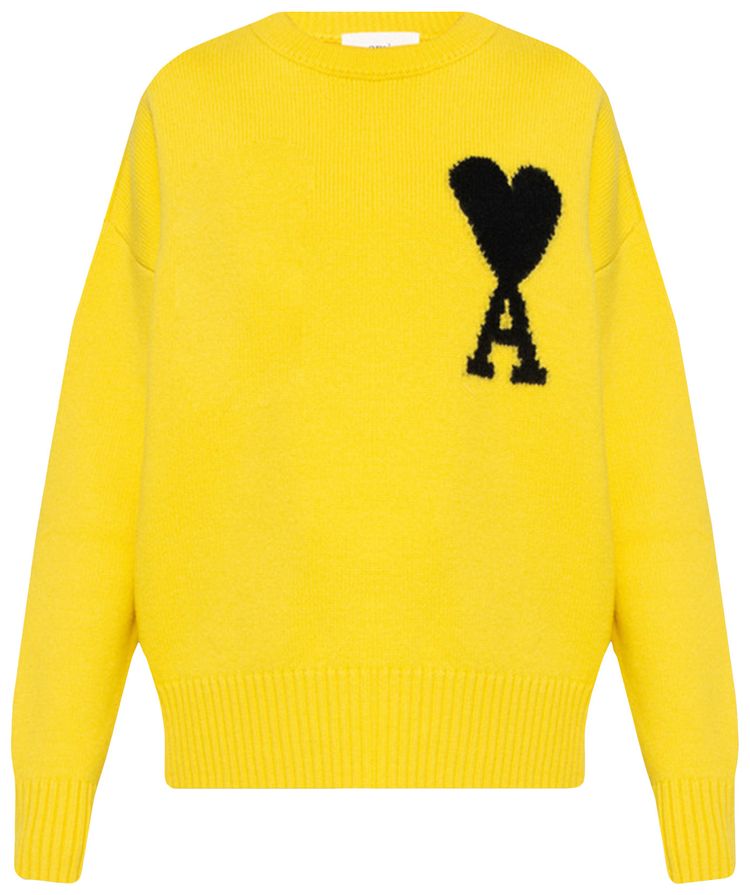 Ami Crewneck Sweater YellowBlack