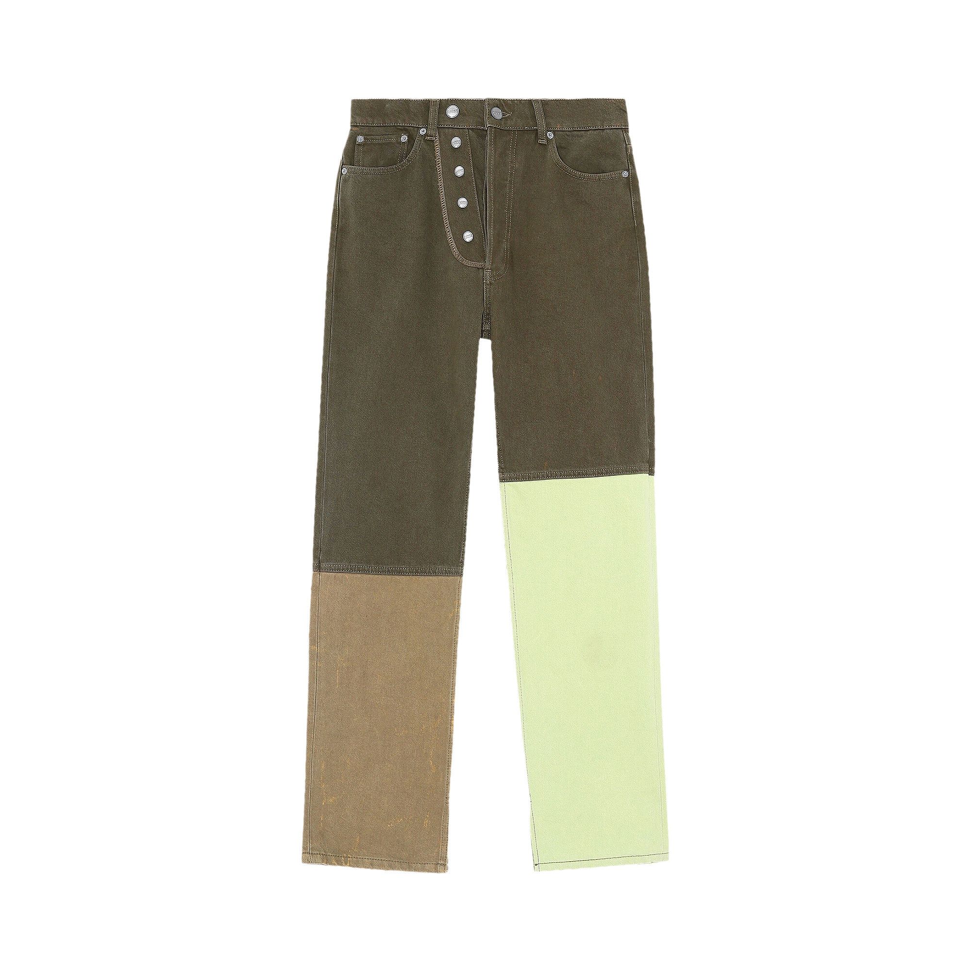 Buy GANNI Overdyed Colorblock Jeans 'Forest Night' - F6547
