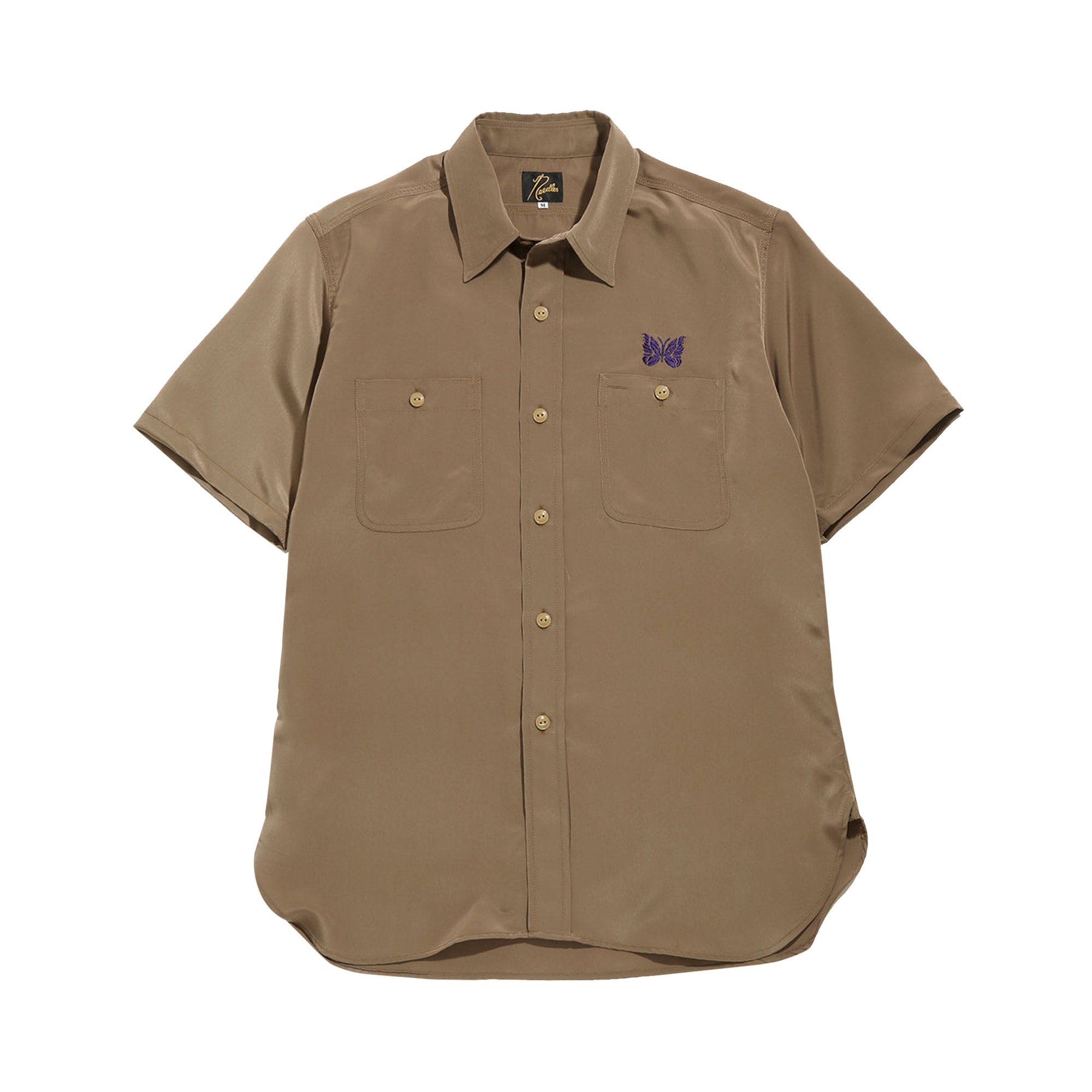 Buy Needles Short-Sleeve Work Shirt 'Camel' - KP180 CAME | GOAT