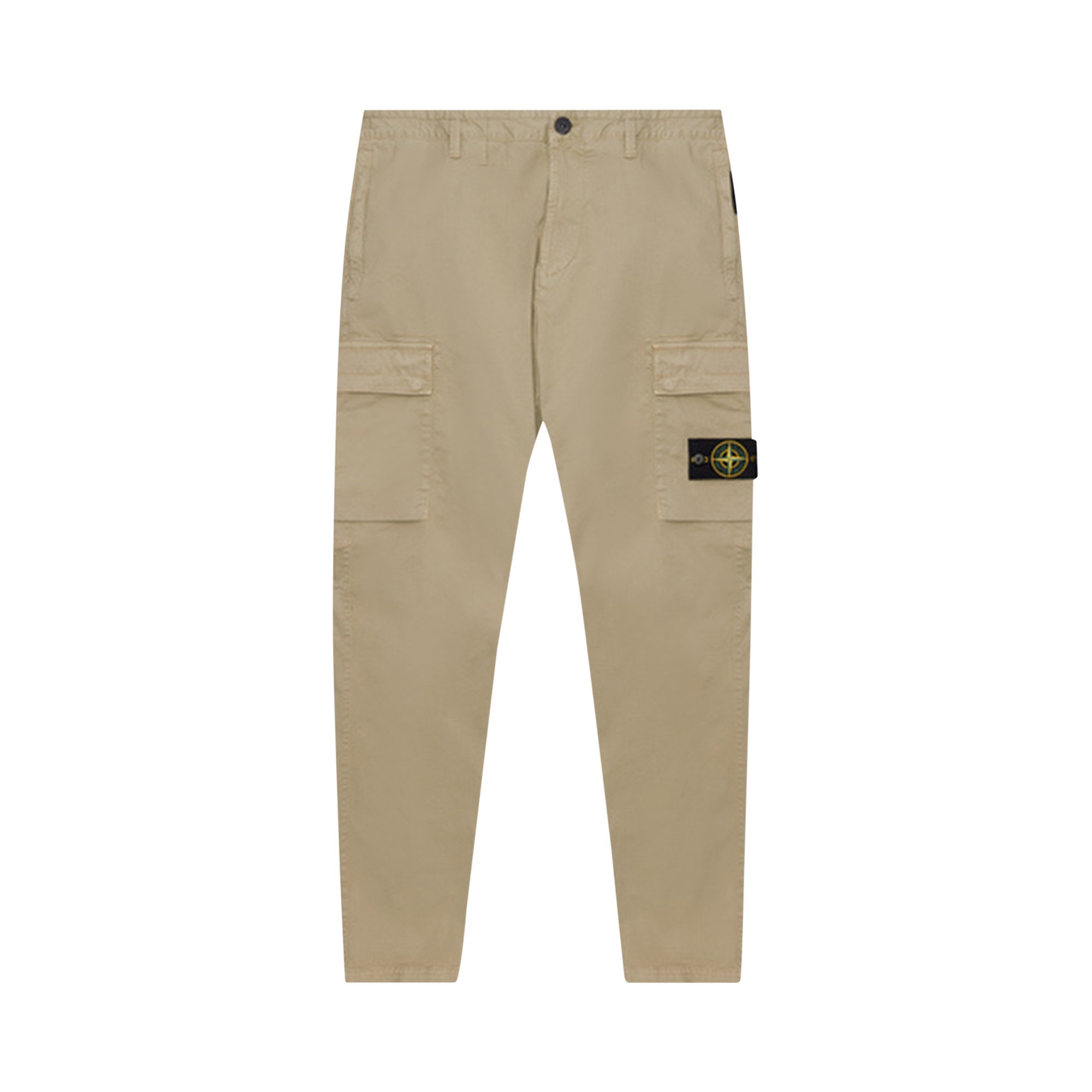 Mens Stone Island beige Compass-Patch Cargo Trousers