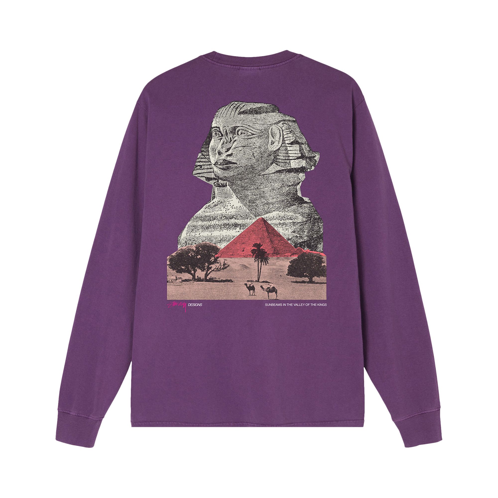 Buy Stussy Sphinx Pigment Dyed Long-Sleeve Tee 'Purple