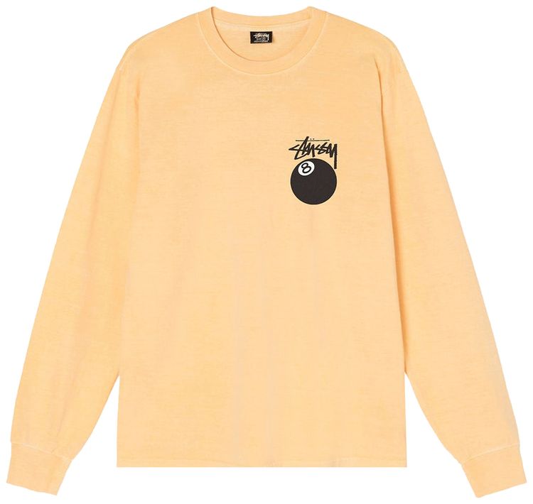 Stussy 8 Ball Pigment Dyed Long Sleeve Tee Natural