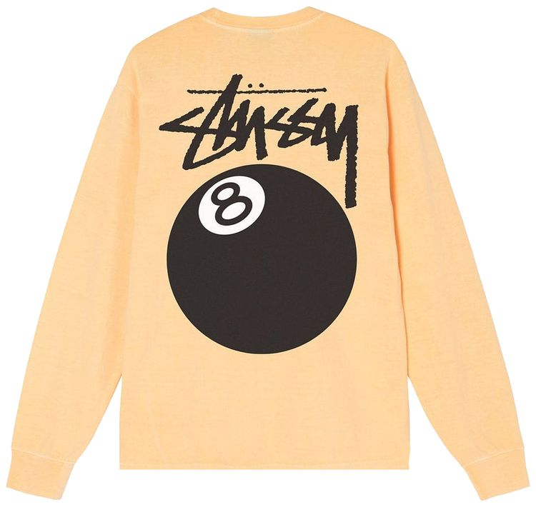 Stussy 8 Ball Pigment Dyed Long Sleeve Tee Natural
