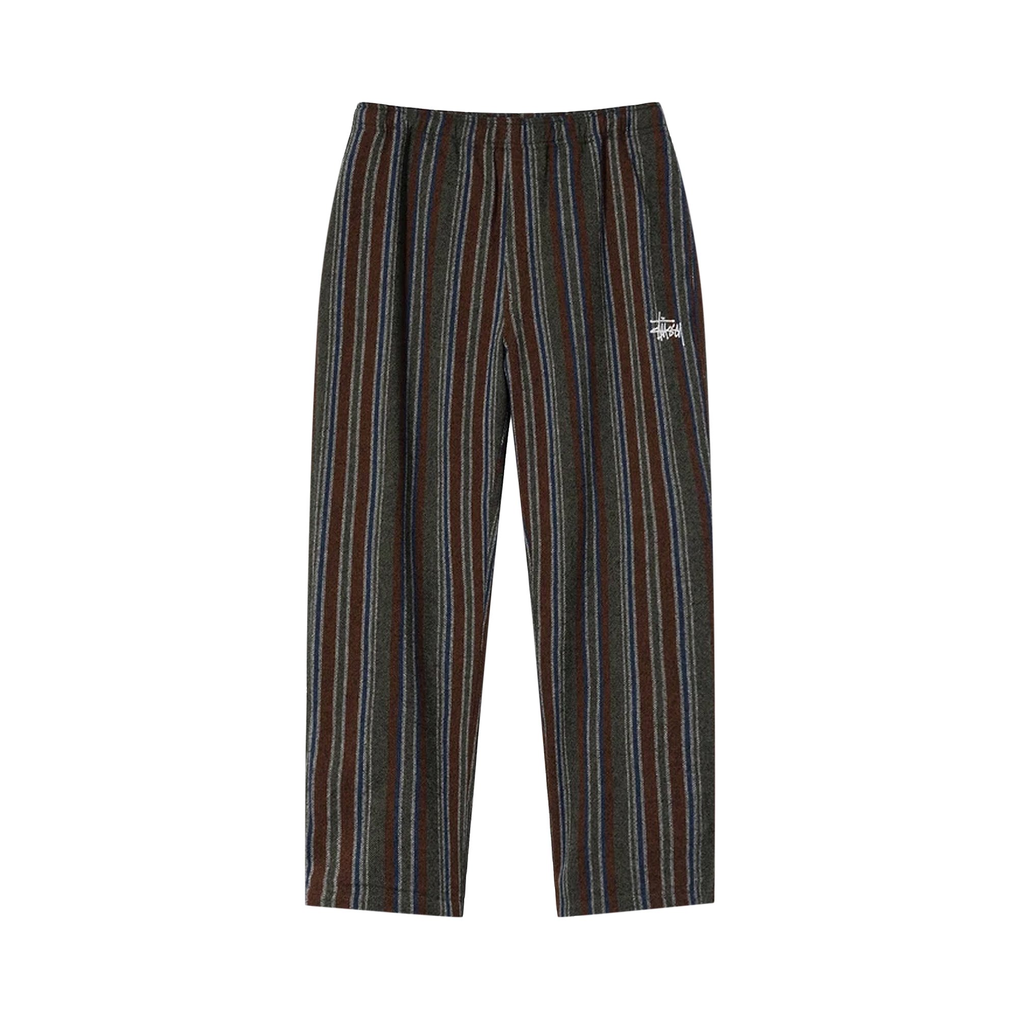 Buy Stussy Wool Stripe Relaxed Pant 'Olive' - 116510 OLIV - Green
