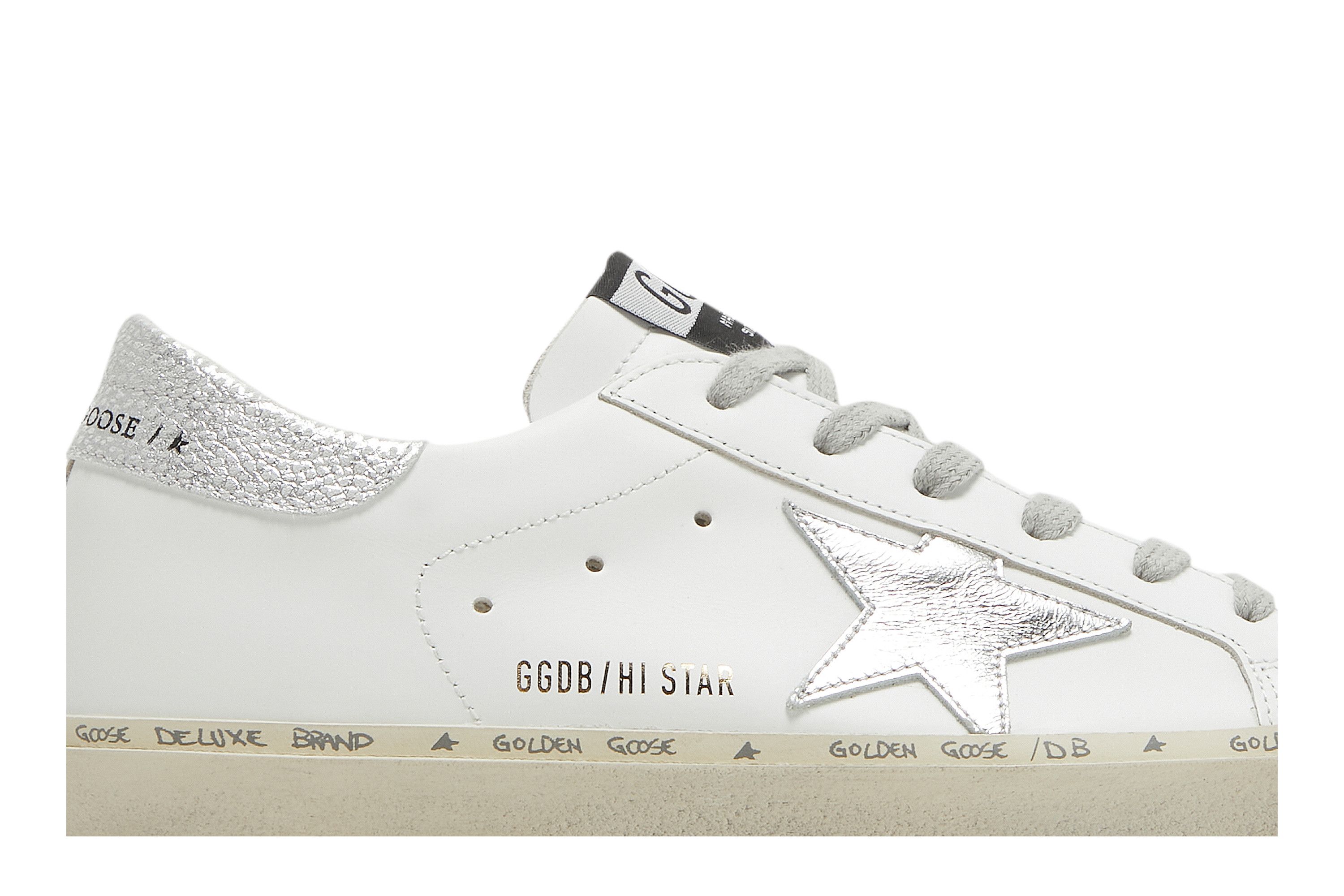 スニーカー GOLDEN  Women Sneakers GWF00118 F000329 80185 WHITE Women's Hi Star sneakers with silver heel tab | Golden Goose