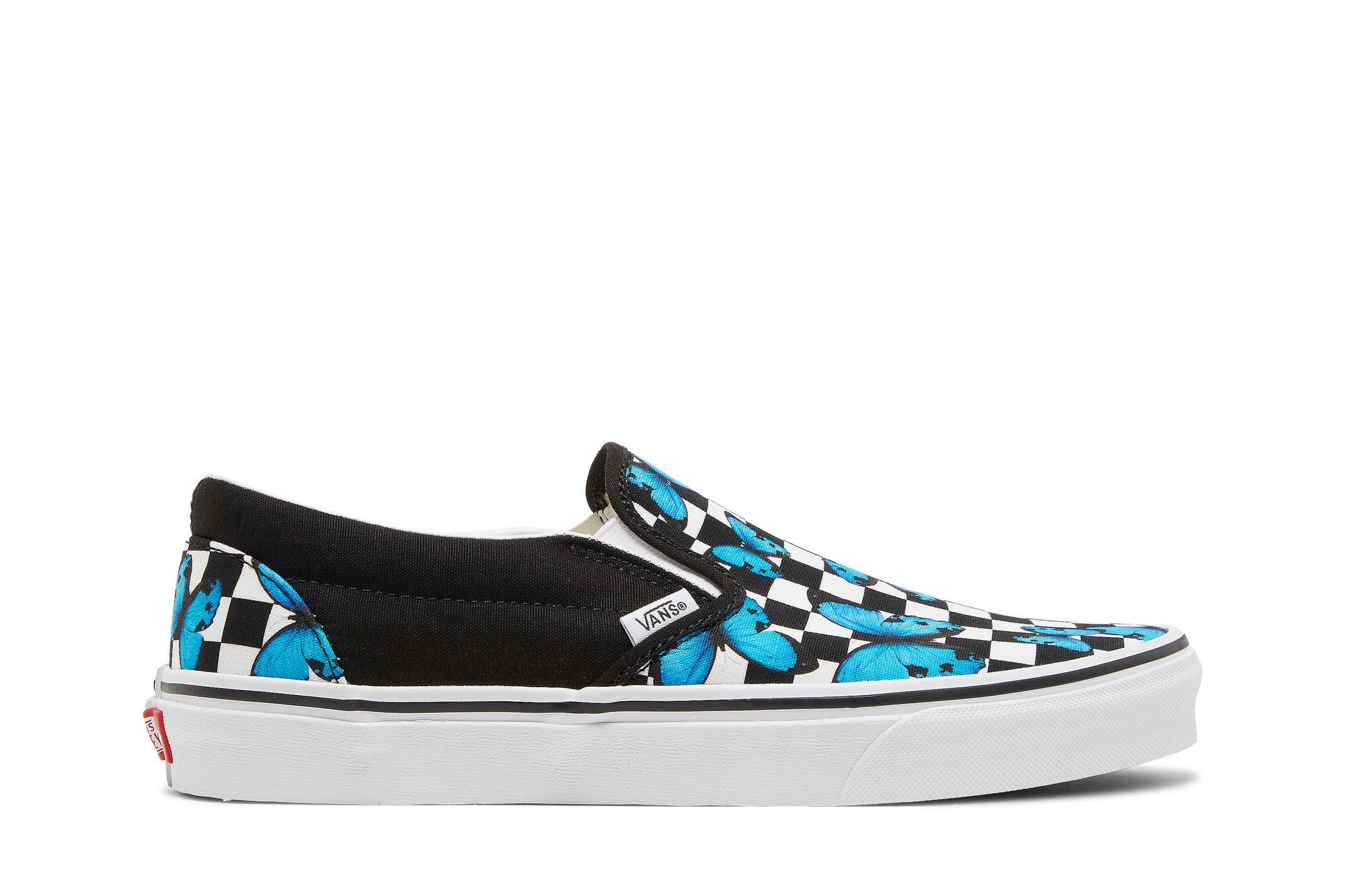Checkered vans with top butterflies