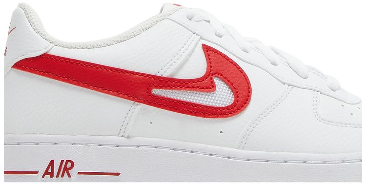 Nike Air Force 1 GS Cut Out Swoosh   White University Red