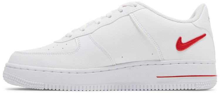 Nike Air Force 1 GS Cut Out Swoosh   White University Red
