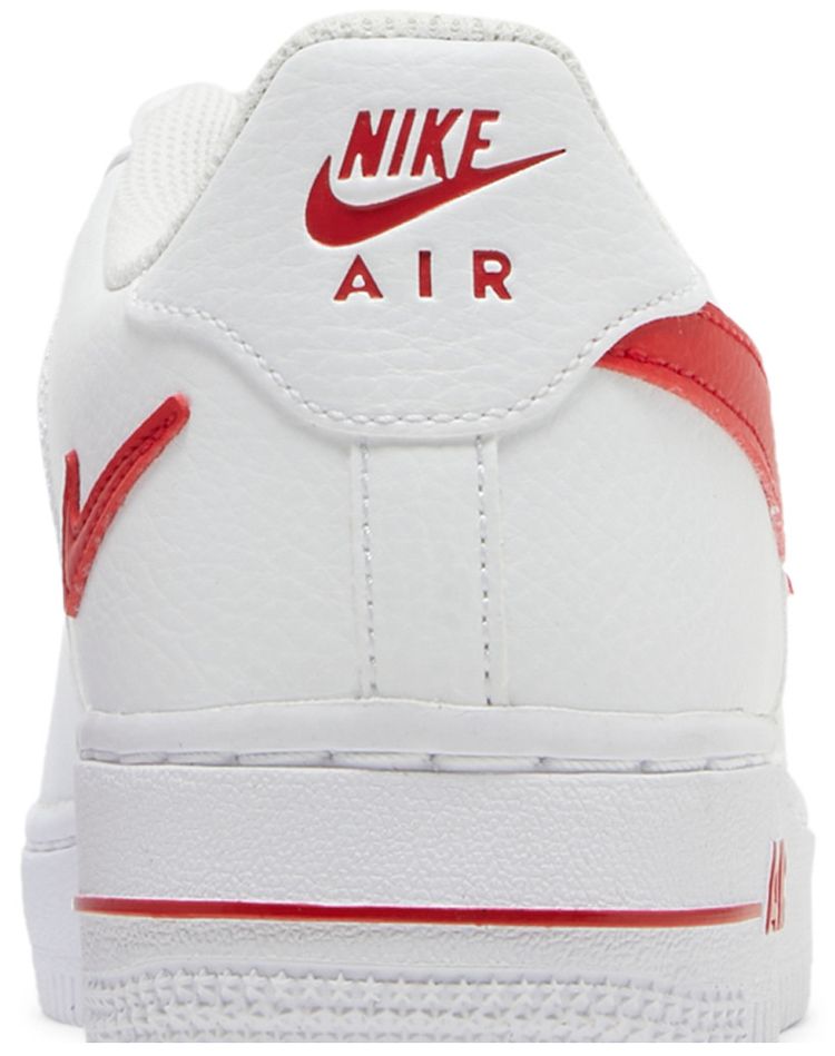 Nike Air Force 1 GS Cut Out Swoosh   White University Red