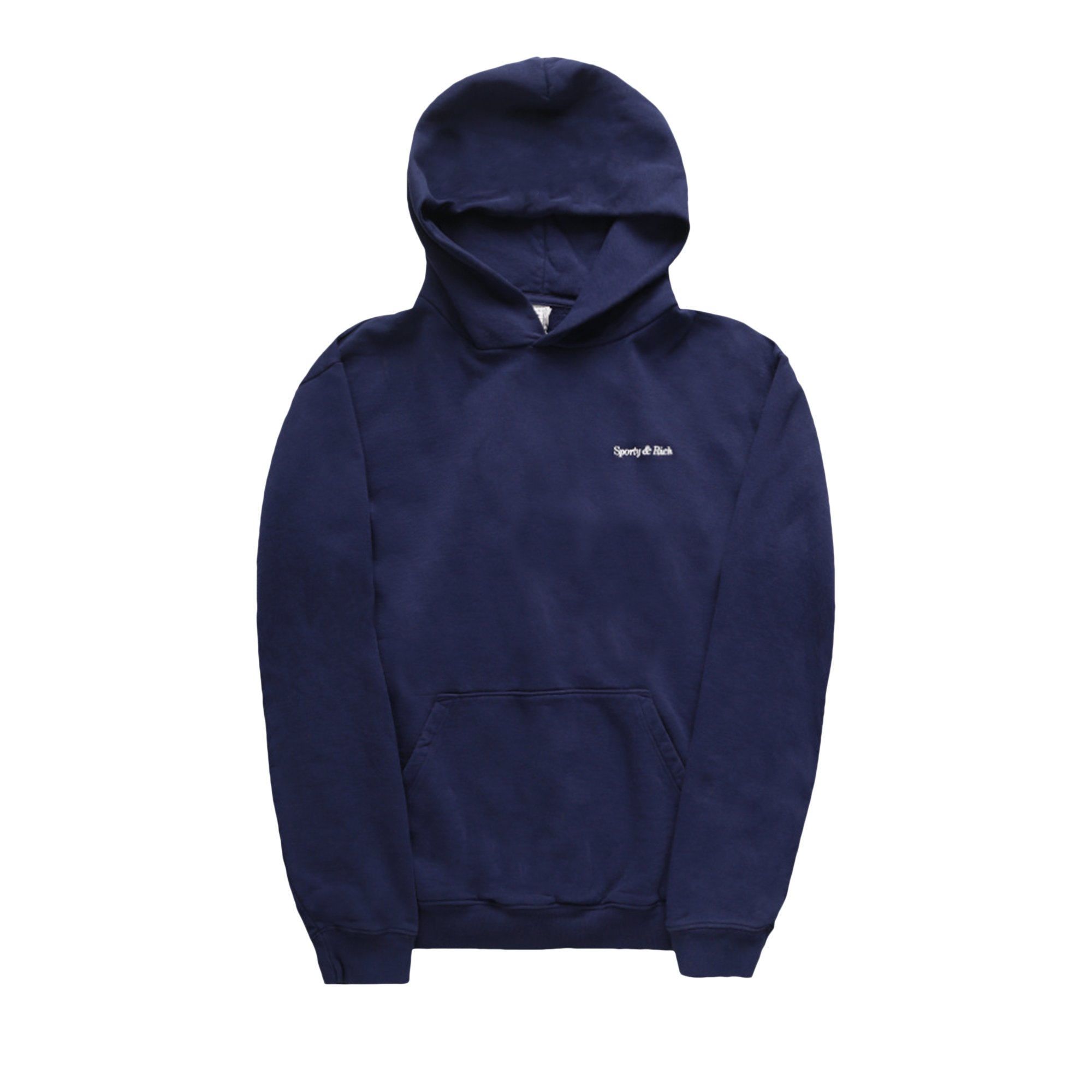 Sporty & Rich Classic Logo Hoodie Heather Grey/Navy Stitch