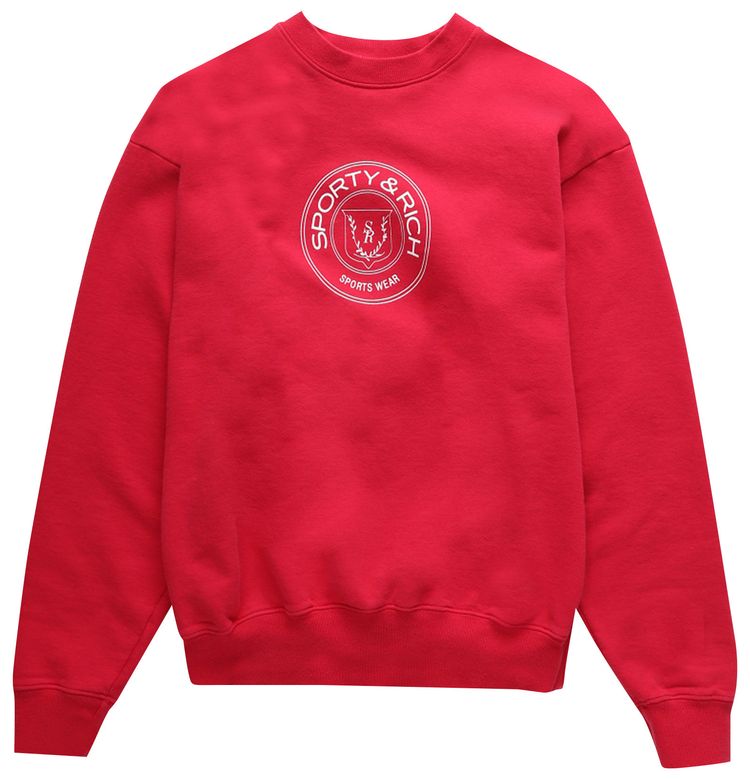 Sporty  Rich Monaco Crewneck FramboiseWhite