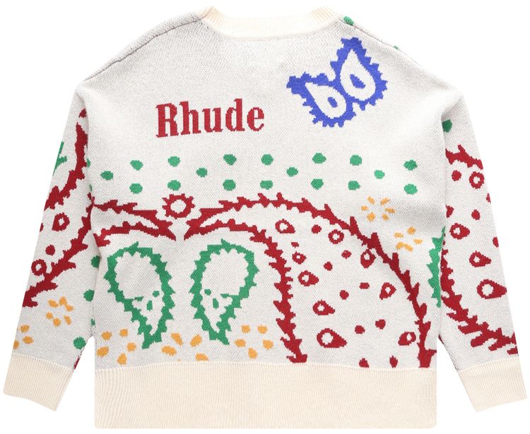 Rhude Bandana Knit CremeMulticolor