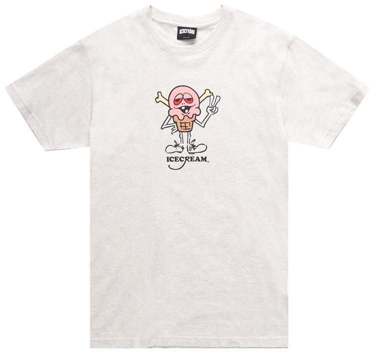 Icecream Peace Short Sleeve Tee Light Heather Grey