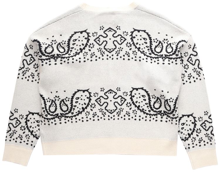 Rhude Bandana Stripe Cardigan CremeBlack