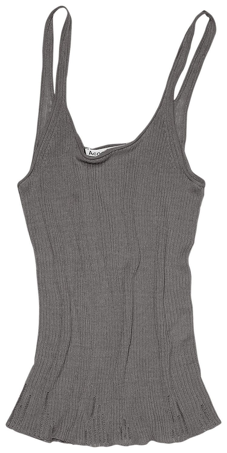 Acne Studios Ribbed Tank Top Charcoal Grey