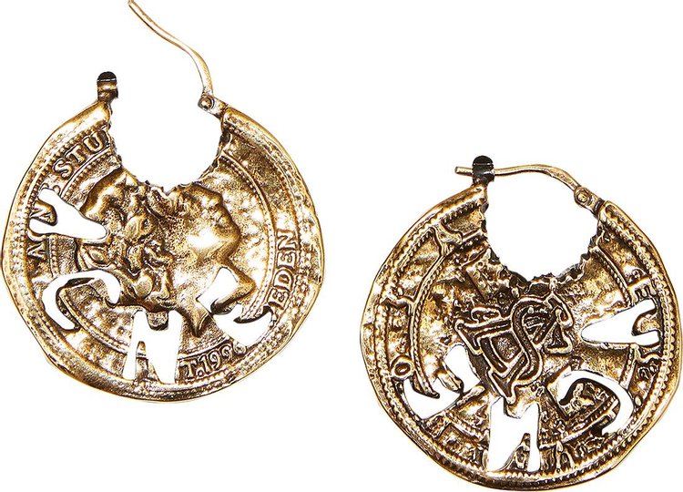 Acne Studios Coin Charm Earrings 'Antique Gold'