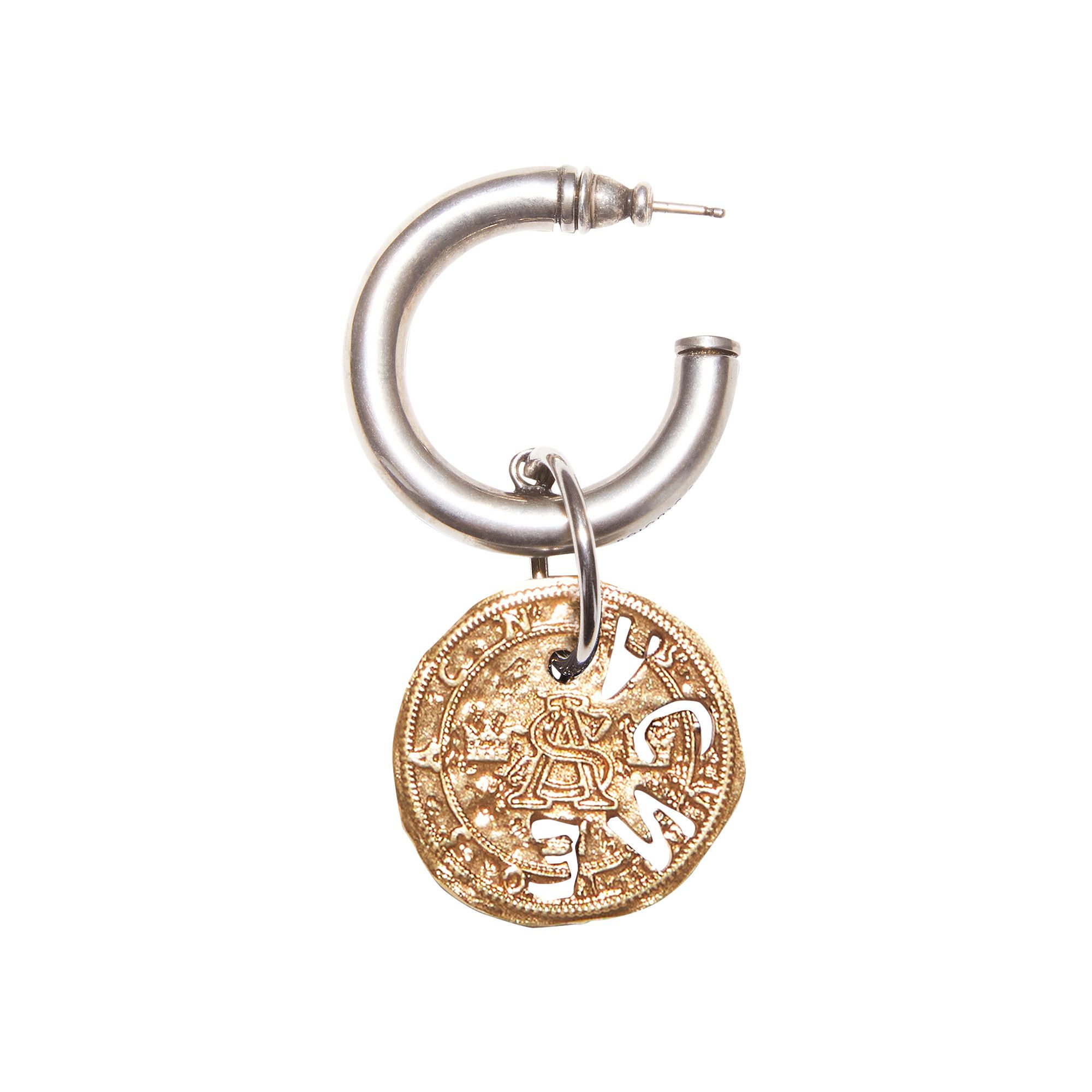 Buy Acne Studios Coin Charm Earring 'Antique Silver/Antique Gold' - C50196  GOAT ANTI | GOAT