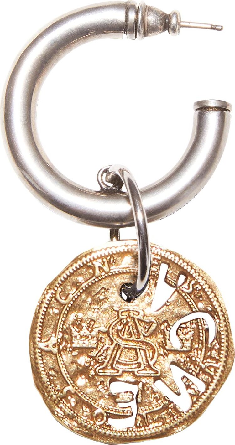 Acne Studios Coin Charm Earring 'Antique Silver/Antique Gold'
