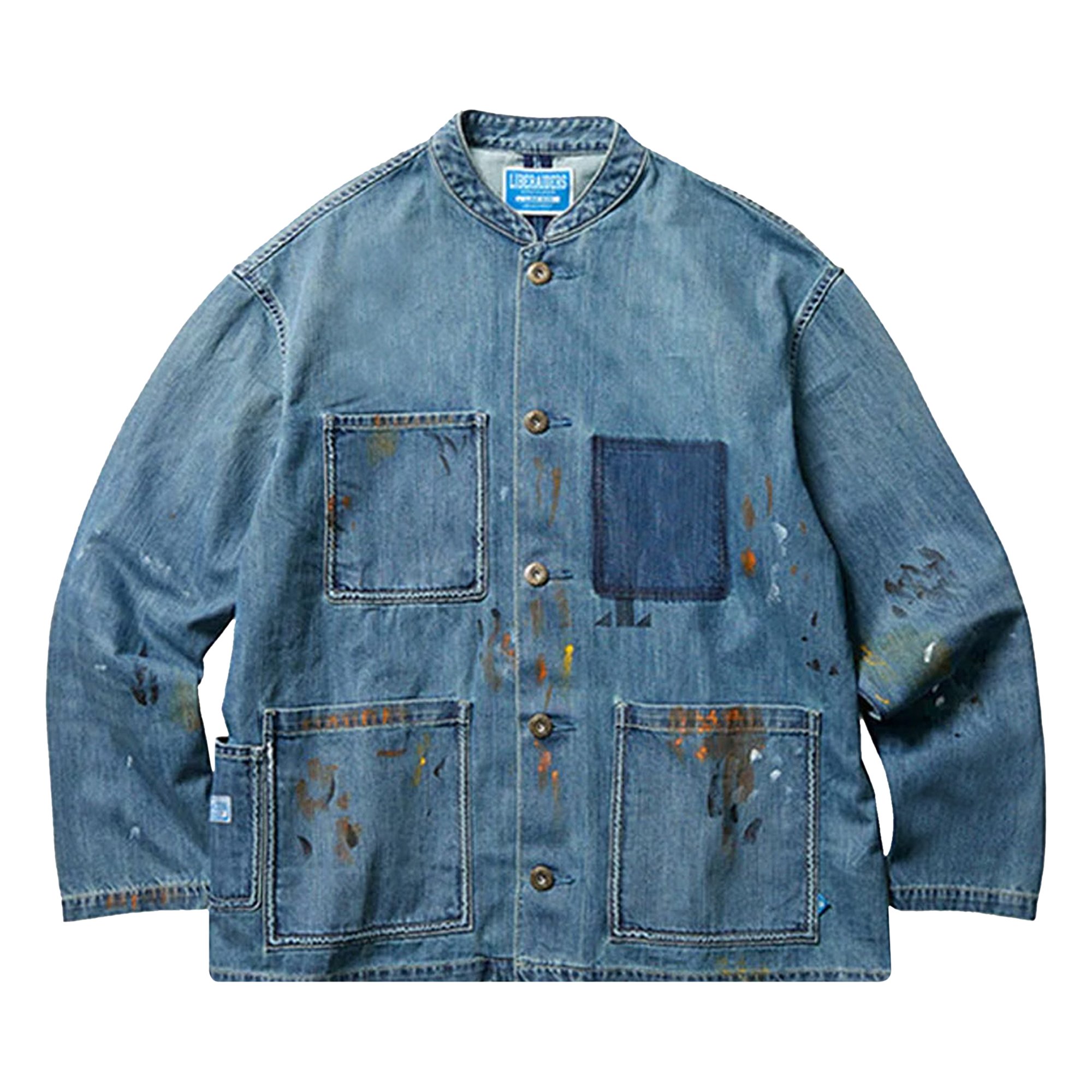 Buy Liberaiders Paint Splatter Denim Coverall Jacket 'Indigo