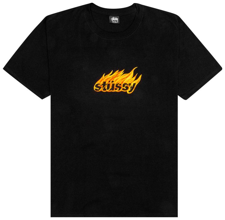 Stussy Flames Tee Black