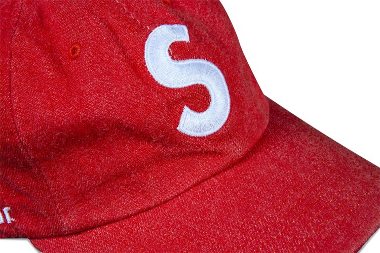 Supreme x Kevlar Denim S Logo 6 Panel Red