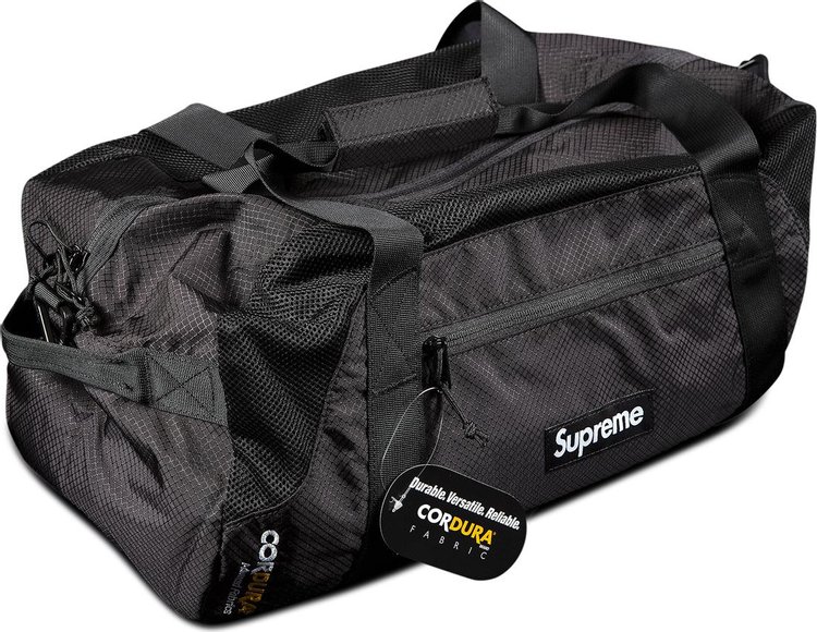 Supreme FW19 black duffle bag messenger box logo Side Bag Cordura 100%  Authentic