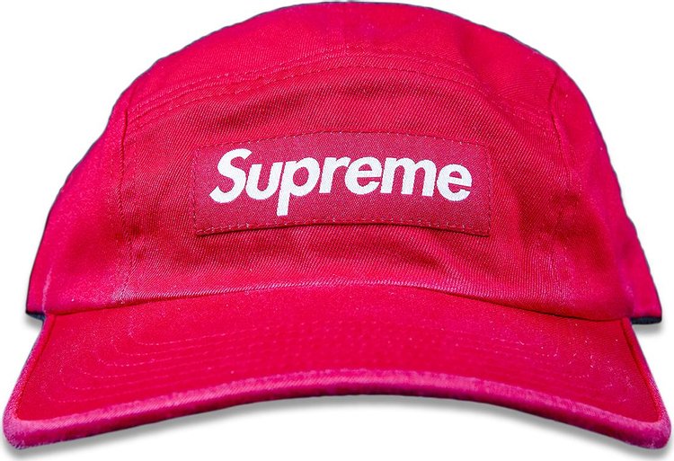 Supreme Pebbled Leather Camp Cap 'Red