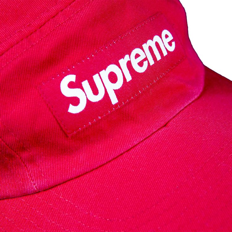 Supreme Washed Chino Twill Camp Cap Red