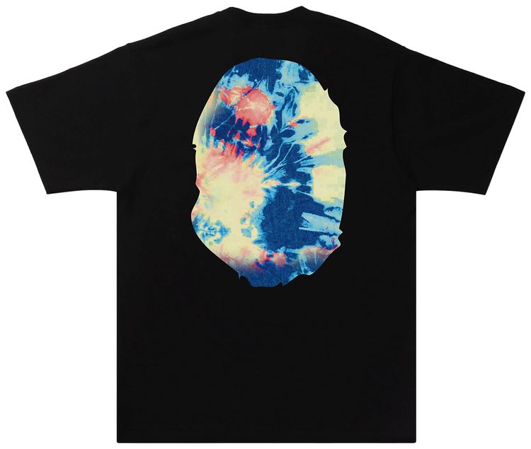 BAPE Tie Dye Big Ape Head Tee BlackMulticolor