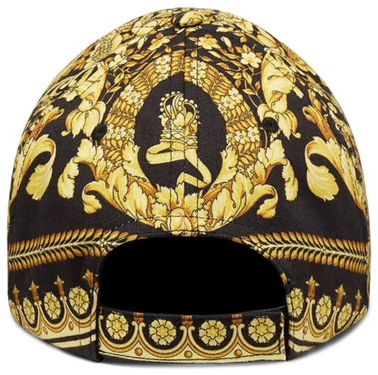 Versace Barocco Print Logo Cap GoldBlack