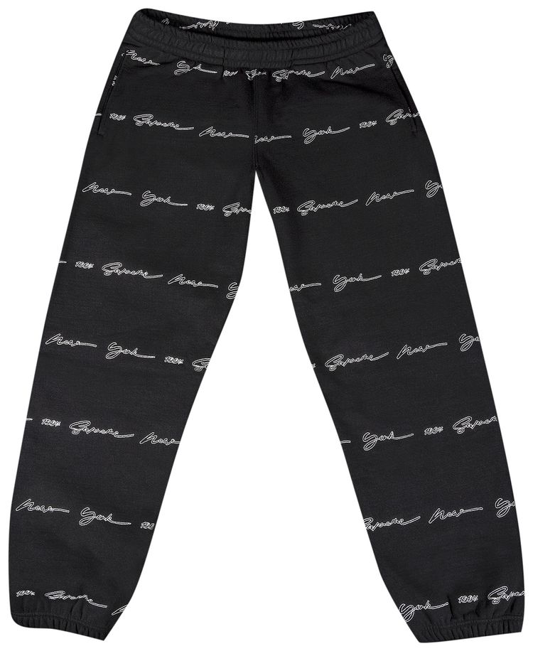 Supreme Script Stripe Sweatpant Black