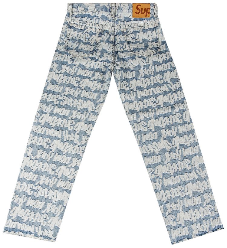 Supreme Fat Tip Jacquard Regular Jean Blue