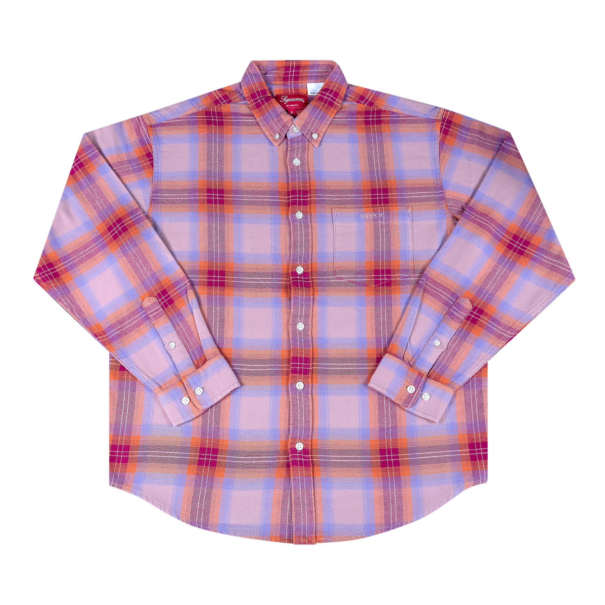 Buy Supreme Brushed Plaid Flannel Shirt 'Pink' - SS22S8 PINK | GOAT