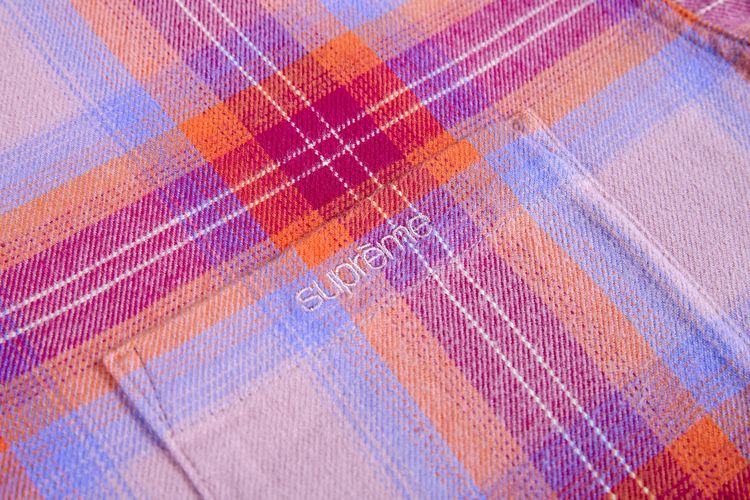 Supreme Brushed Plaid Flannel Shirt Pink
