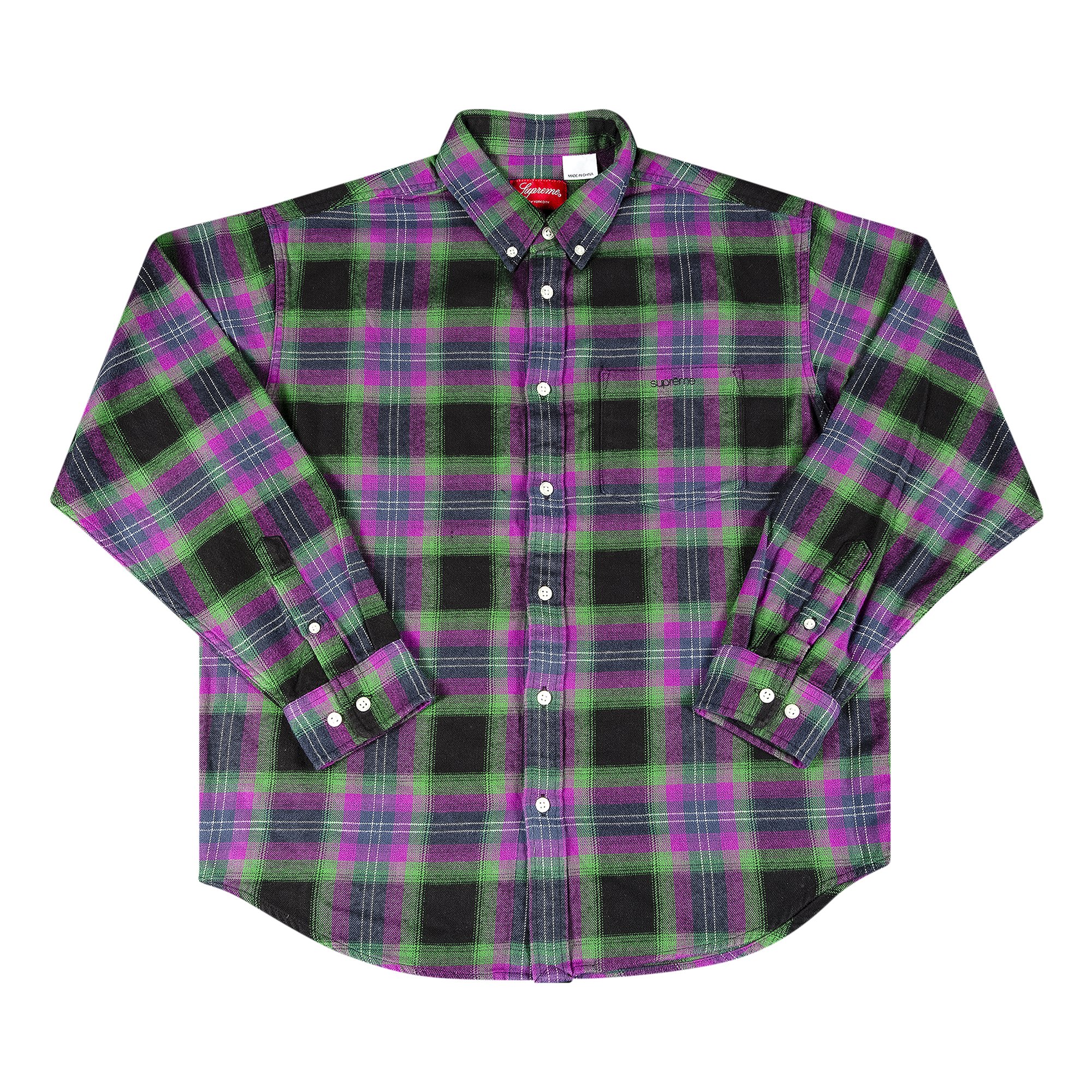 Buy Supreme Brushed Plaid Flannel Shirt 'Black' - SS22S8 BLACK | GOAT