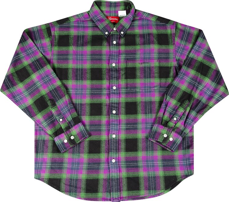 Buy Supreme Brushed Plaid Flannel Shirt 'Black' - SS22S8 BLACK | GOAT