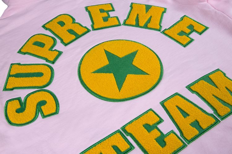 Supreme Team Chenille Hooded Sweatshirt Light Pink