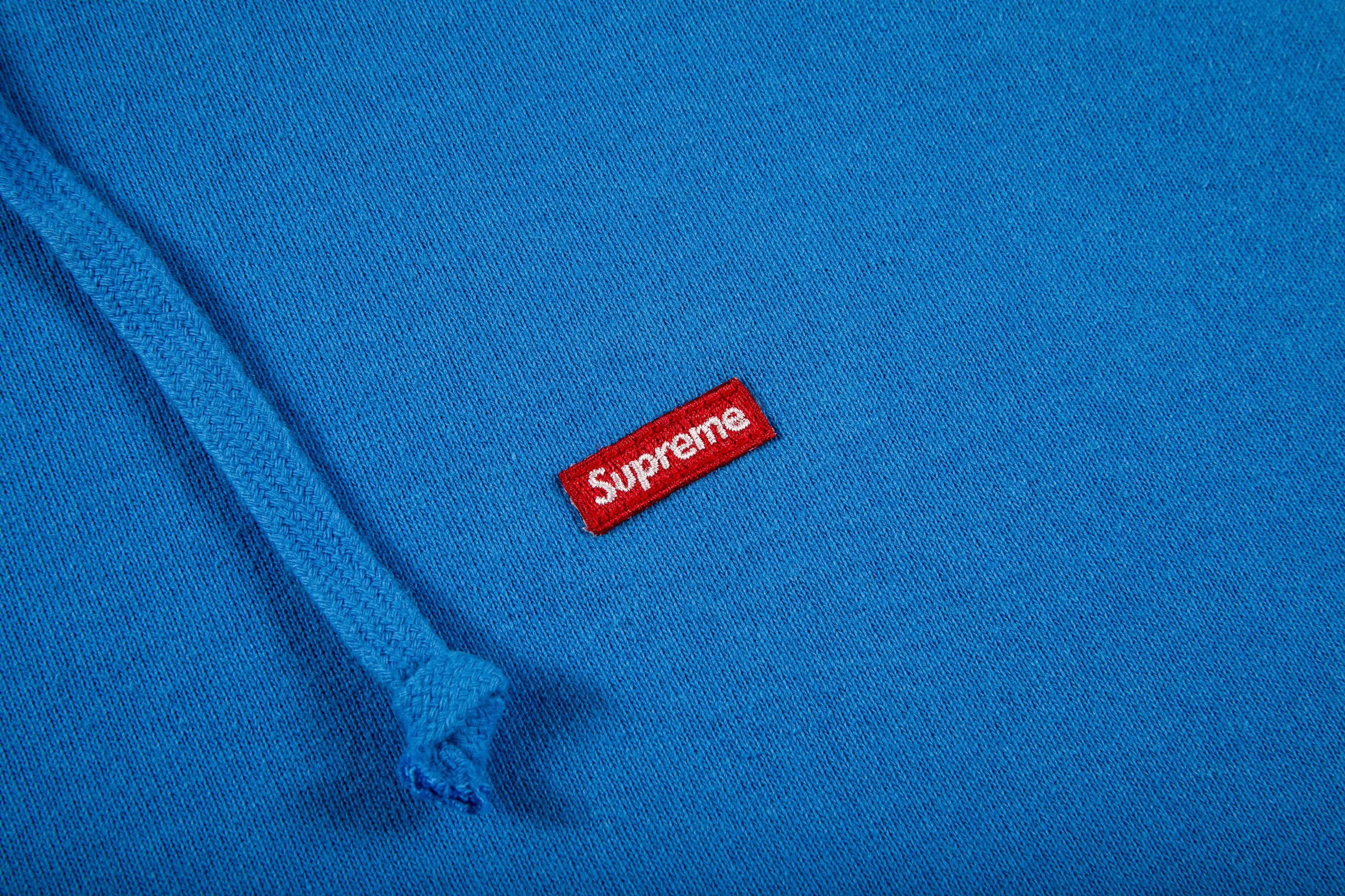 Buy Supreme Small Box Hooded Sweatshirt 'Bright Blue' - SS22SW48
