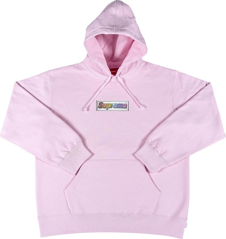 Supreme Bling Box Logo Hooded Sweatshirt 'Light Pink