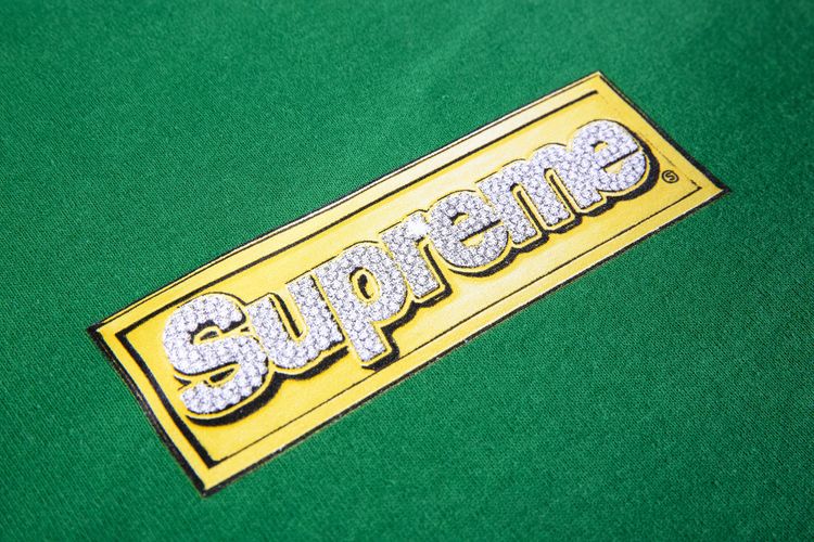 Supreme Bling Box Logo Hooded Sweatshirt Green