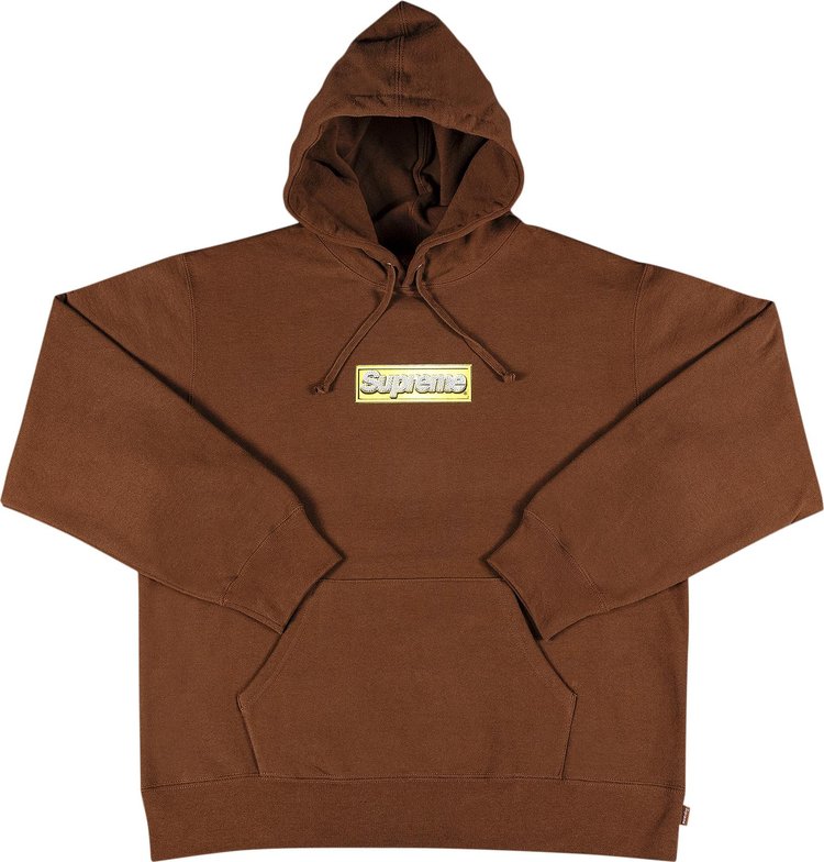 Supreme Bling Box Logo Hooded Sweatshirt 'Dark Brown'