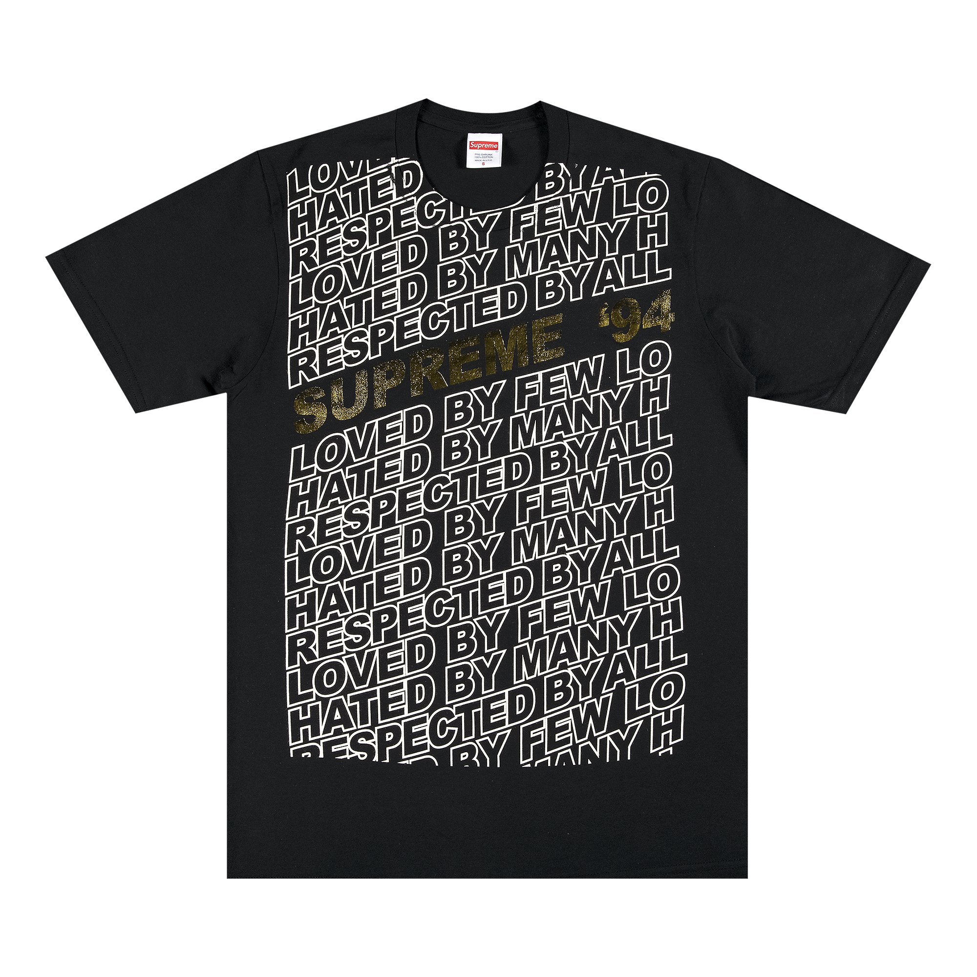 大阪高裁Supreme Respected Tee 黒XL Tシャツ/カットソー(半袖/袖なし)
