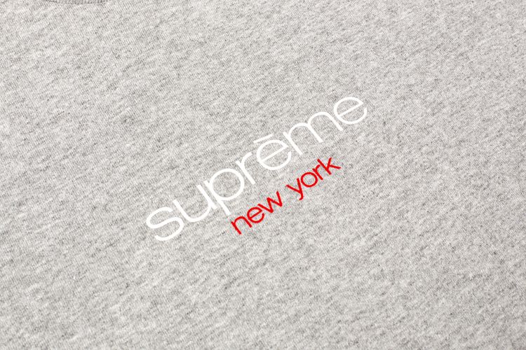 Supreme Classic Logo Tee Heather Grey