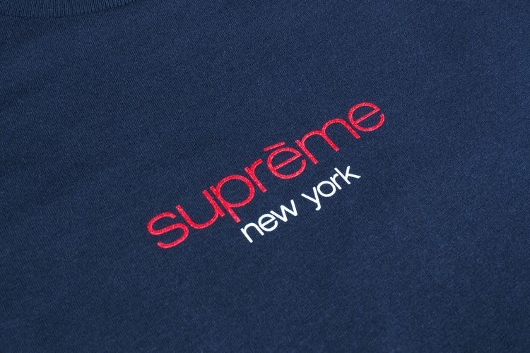 Supreme Classic Logo Tee Navy