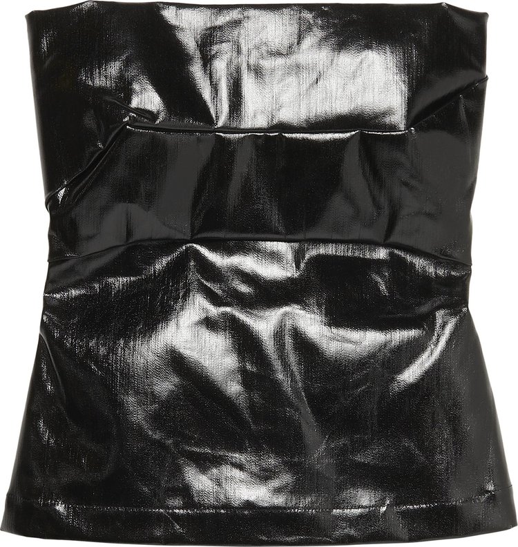 Rick Owens Lacquered Stretch Denim Bustier Top 'Black'