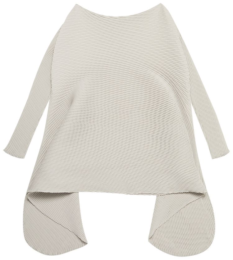 Issey Miyake Shade Pleats Solid Dress Light Grey