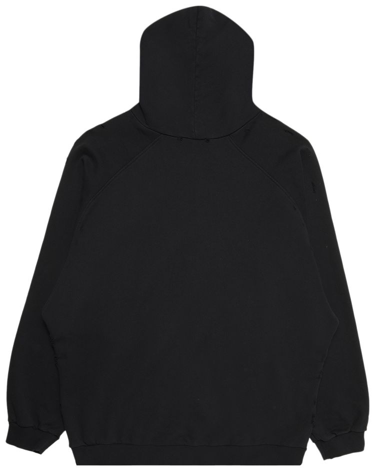 Raf Simons Big Fit Hoodie With Patched Text Black