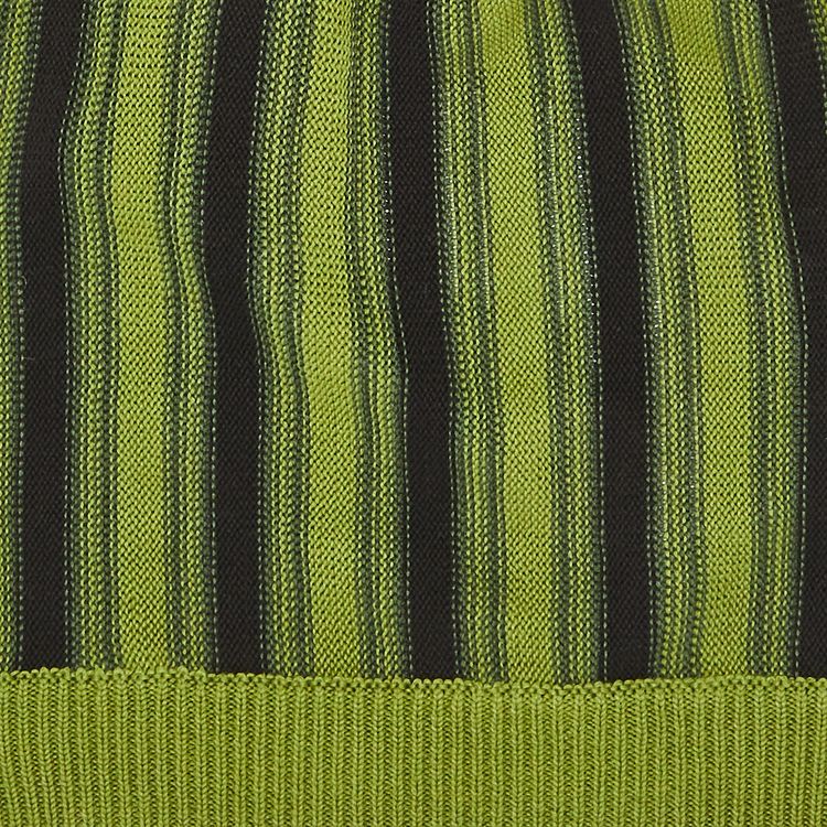 YProject Braided Neck Knit Top GreenBlack