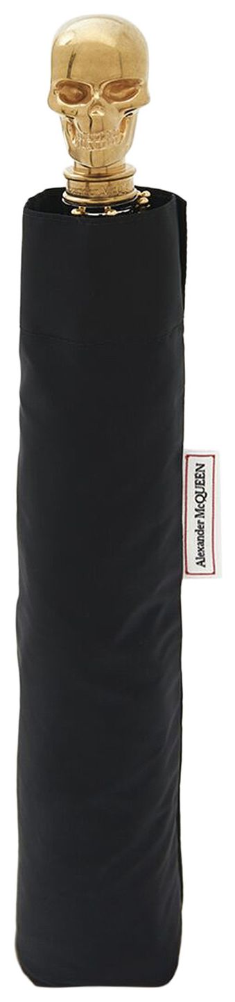 Alexander McQueen Skull Folded Umbrella Black