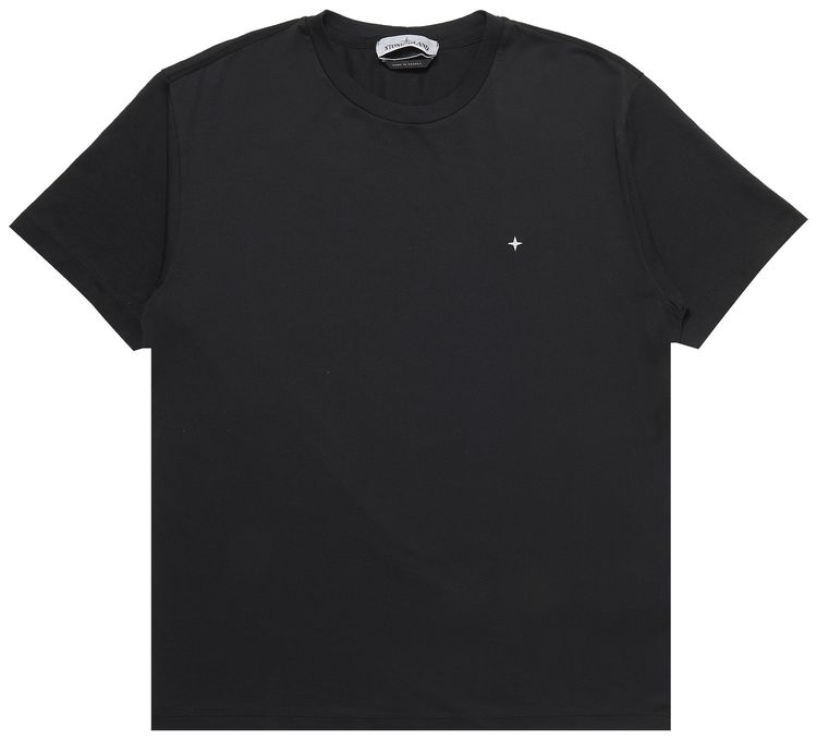 Stone Island Logo Embroidery T Shirt Black